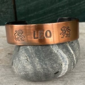 Vintage | Leo Zodiac Copper Cuff Bracelet.